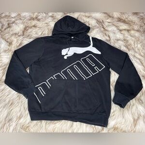 Puma Men's Black and White Logo Hoodie